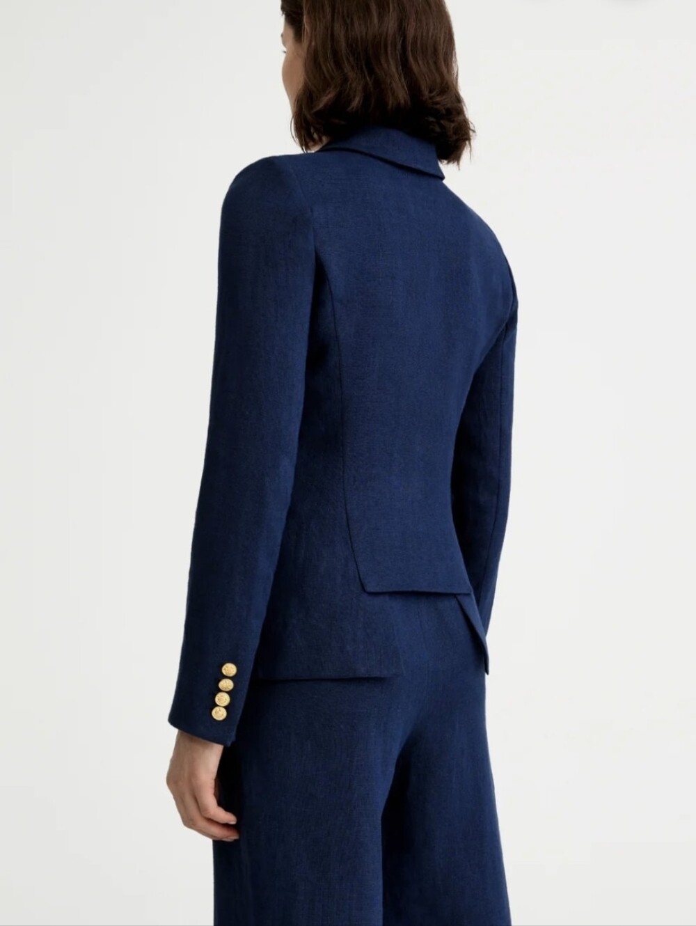 Smythe Navy Tailored Blazer with Gold Buttons - Picture 5 of 8